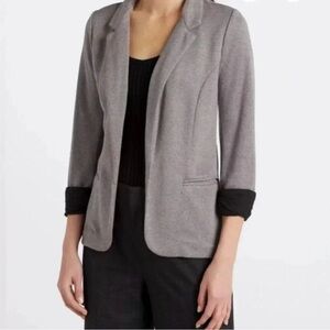 Skies are Blue Asa Knit Blazer in Grey with Black Cuffs. Size S
